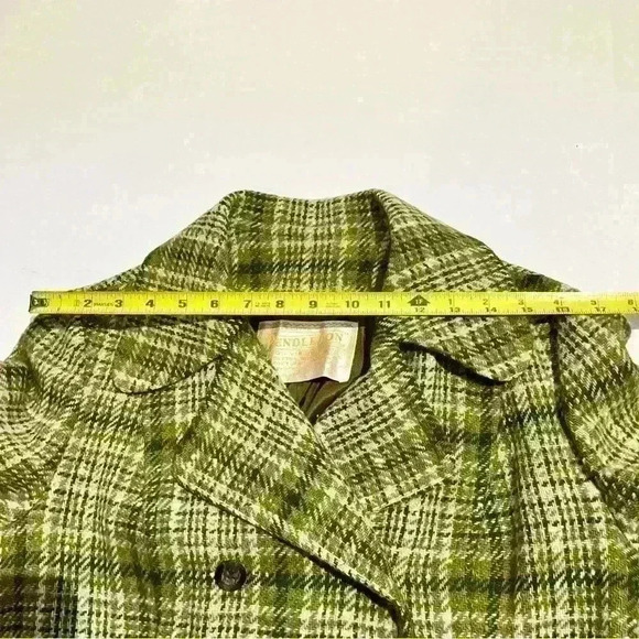 Vintage Pendleton 60s 70s Womens Green Shadow Plaid Blazer Jacket Coat Medium - Picture 6 of 14